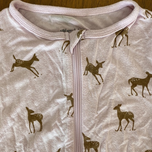 Silkberry Baby Autumn Deer Print Footie Pajamas - Picture 4 of 9